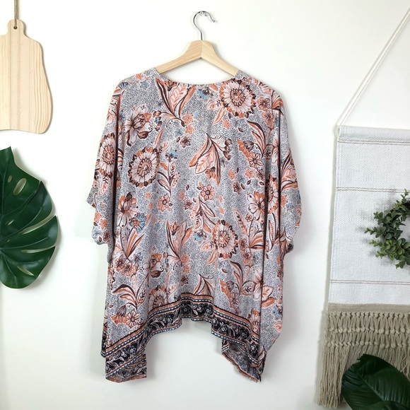 Angie | Floral Print Kimono Sleeve Cardigan Medium - Picture 9 of 12